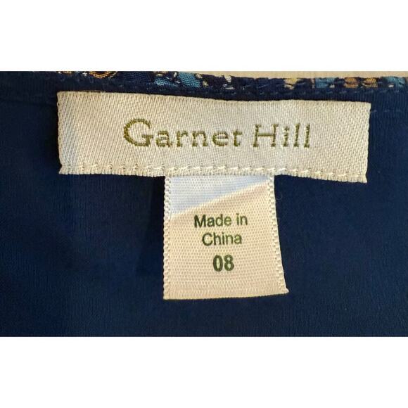 Garnet Hill Silk Shift Dress Medallion Print 3/4 sleeve size 8 - Picture 3 of 6